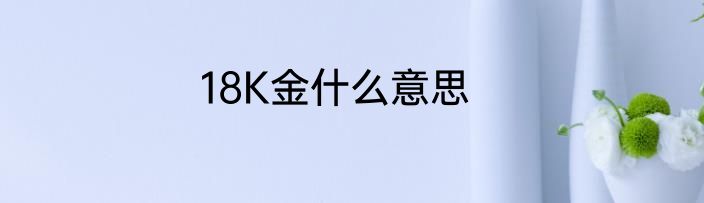 18K金什么意思