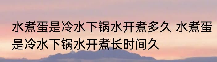 水煮蛋是冷水下锅水开煮多久 水煮蛋是冷水下锅水开煮长时间久