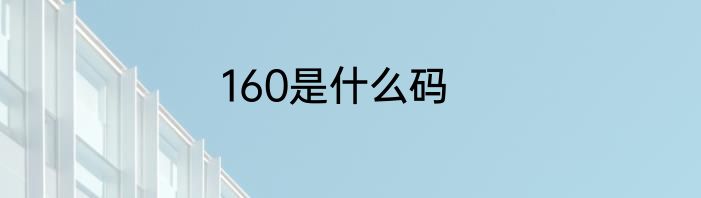 160是什么码