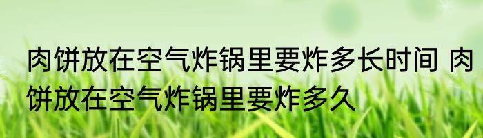 肉饼放在空气炸锅里要炸多长时间 肉饼放在空气炸锅里要炸多久