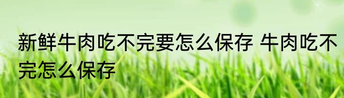 新鲜牛肉吃不完要怎么保存 牛肉吃不完怎么保存