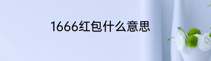 1666红包什么意思