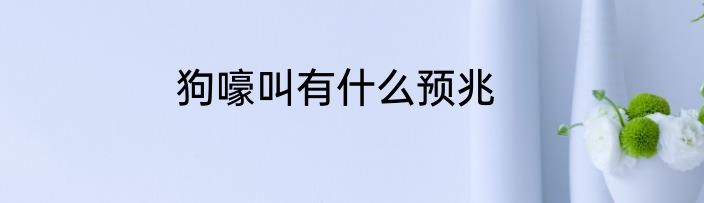 狗嚎叫有什么预兆