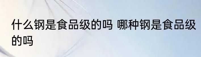 什么钢是食品级的吗 哪种钢是食品级的吗