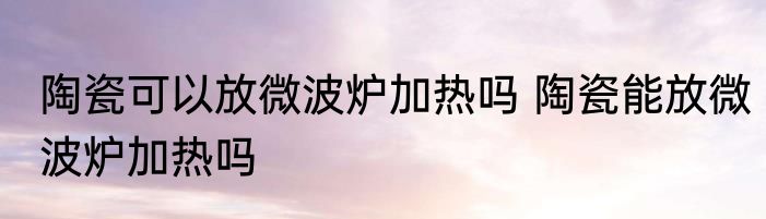陶瓷可以放微波炉加热吗 陶瓷能放微波炉加热吗