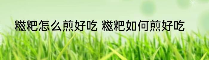 糍粑怎么煎好吃 糍粑如何煎好吃