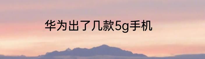 华为出了几款5g手机