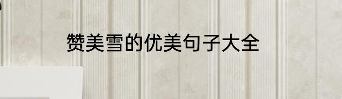 赞美雪的优美句子大全