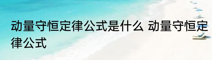 动量守恒定律公式是什么 动量守恒定律公式