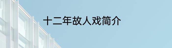 十二年故人戏简介