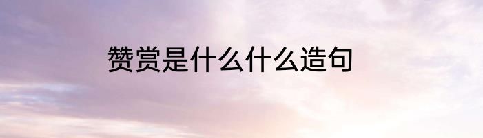 赞赏是什么什么造句