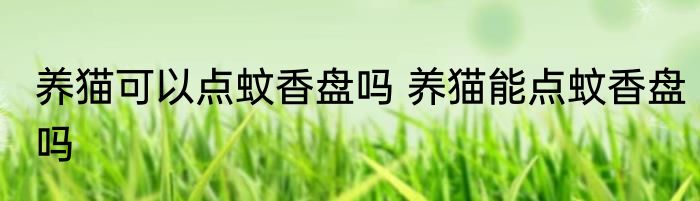 养猫可以点蚊香盘吗 养猫能点蚊香盘吗