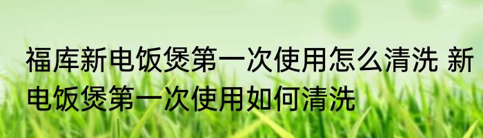 福库新电饭煲第一次使用怎么清洗 新电饭煲第一次使用如何清洗