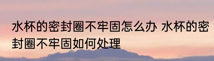 水杯的密封圈不牢固怎么办 水杯的密封圈不牢固如何处理