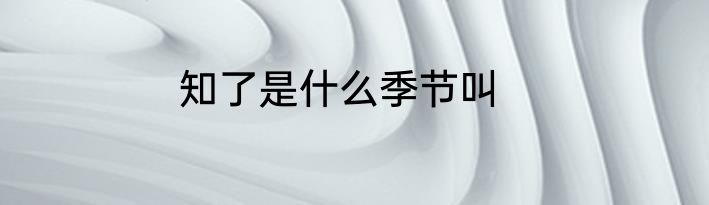 知了是什么季节叫