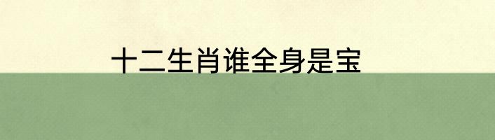 十二生肖谁全身是宝
