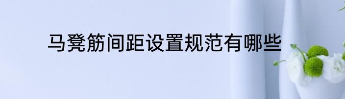 马凳筋间距设置规范有哪些