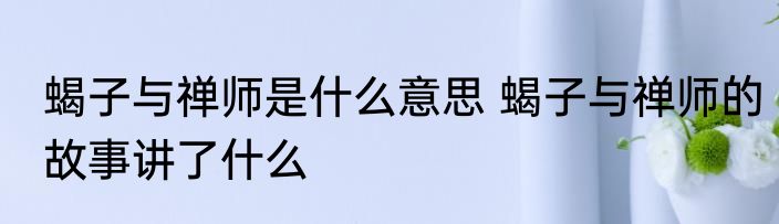 蝎子与禅师是什么意思 蝎子与禅师的故事讲了什么