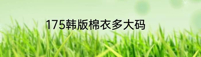 175韩版棉衣多大码