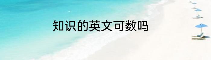 知识的英文可数吗