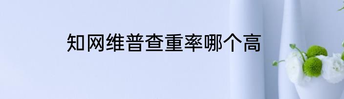 知网维普查重率哪个高