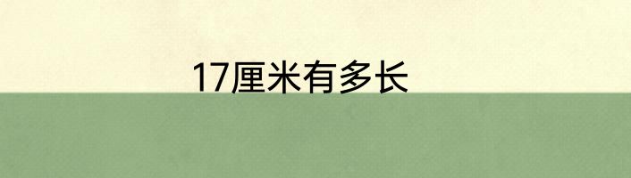 17厘米有多长