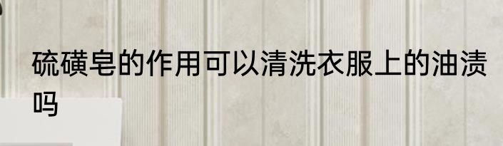 硫磺皂的作用可以清洗衣服上的油渍吗