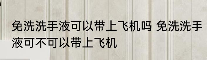 免洗洗手液可以带上飞机吗 免洗洗手液可不可以带上飞机
