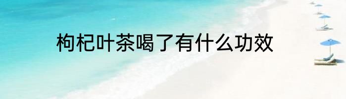 枸杞叶茶喝了有什么功效
