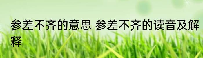 参差不齐的意思 参差不齐的读音及解释