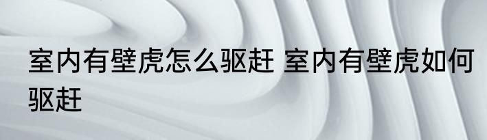 室内有壁虎怎么驱赶 室内有壁虎如何驱赶