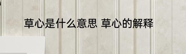 草心是什么意思 草心的解释