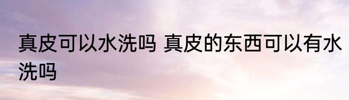 真皮可以水洗吗 真皮的东西可以有水洗吗