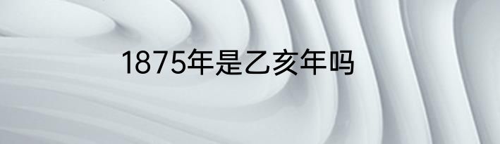 1875年是乙亥年吗