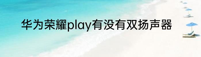 华为荣耀play有没有双扬声器