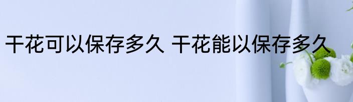 干花可以保存多久 干花能以保存多久