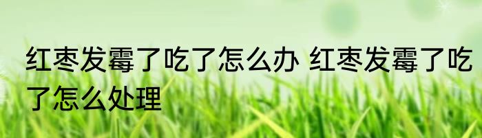 红枣发霉了吃了怎么办 红枣发霉了吃了怎么处理