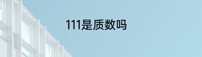 111是质数吗