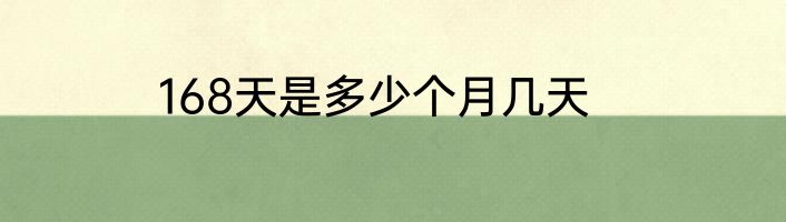 168天是多少个月几天