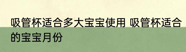 吸管杯适合多大宝宝使用 吸管杯适合的宝宝月份
