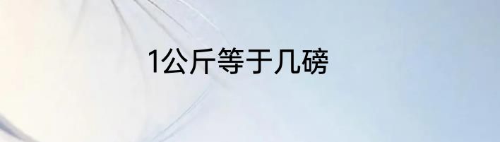 1公斤等于几磅