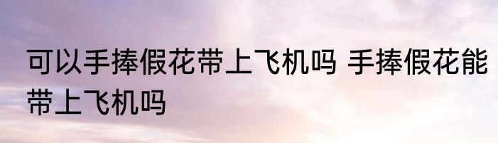 可以手捧假花带上飞机吗 手捧假花能带上飞机吗
