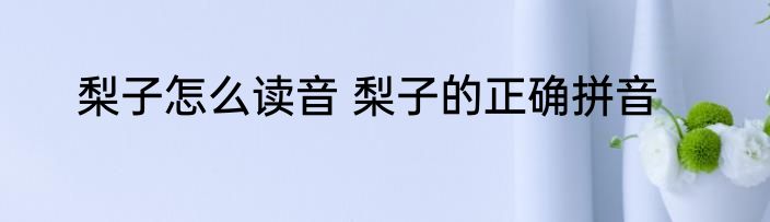 梨子怎么读音 梨子的正确拼音