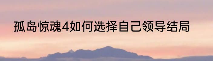 孤岛惊魂4如何选择自己领导结局