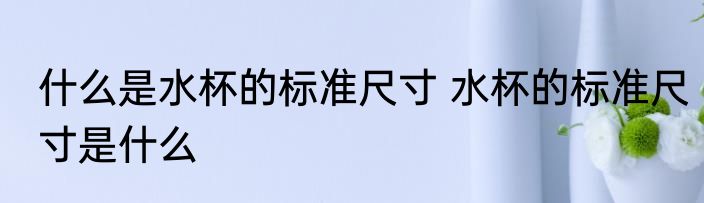 什么是水杯的标准尺寸 水杯的标准尺寸是什么