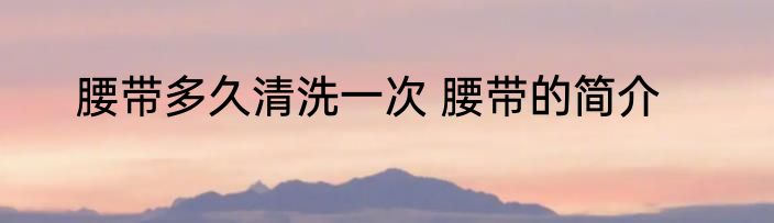 腰带多久清洗一次 腰带的简介