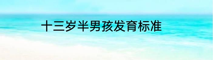 十三岁半男孩发育标准
