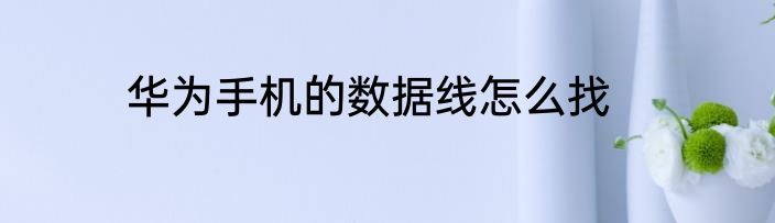 华为手机的数据线怎么找