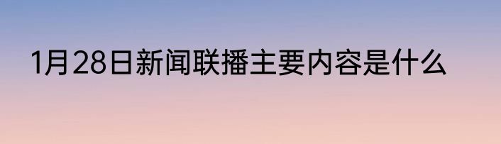 1月28日新闻联播主要内容是什么