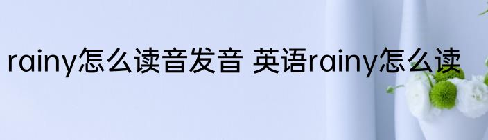 rainy怎么读音发音 英语rainy怎么读
